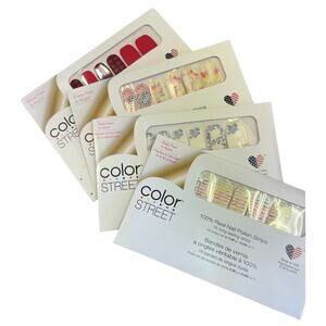 Lot of 4 Color Street Nail Polish Strips 100% Real Mixed Glitter & Matte Set